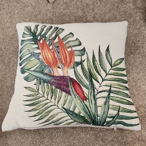 Tropical Bird Of Paradise Pillow 16" Square